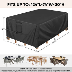 BALEINE table cover with rectangular fit shielding a table from sun and moisture