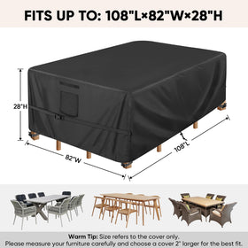 BALEINE patio chair cover with buckle straps stays secure during windy days.