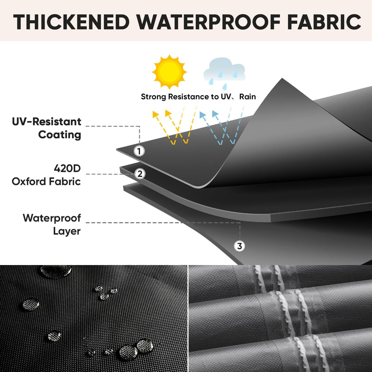 BALEINE outdoor desk cover protects surfaces from weather and debris.