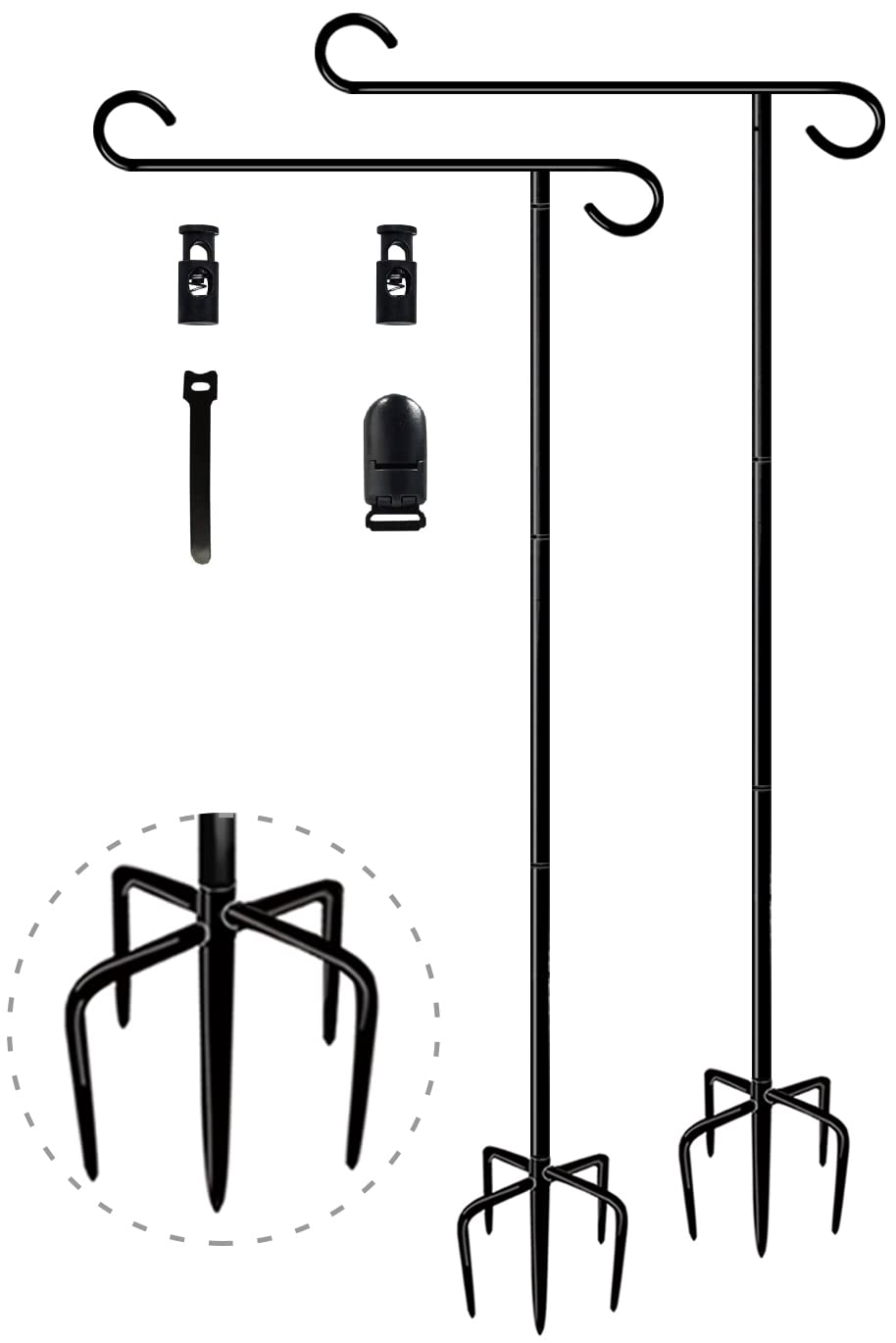 BALIE SPACE 49-inch flag stand with adjustable height for garden banners.
