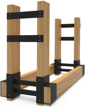 BALIE SPACE firewood brackets kit ready for assembly and storage setup