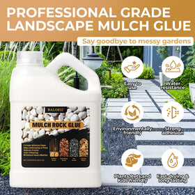 BALORIZ bonds rocks and mulch for a tidy, low-maintenance landscape.