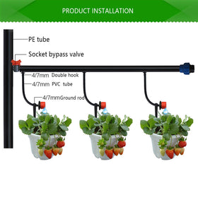 Balter-D irrigation stake top water pipe keeps drip lines accessible.