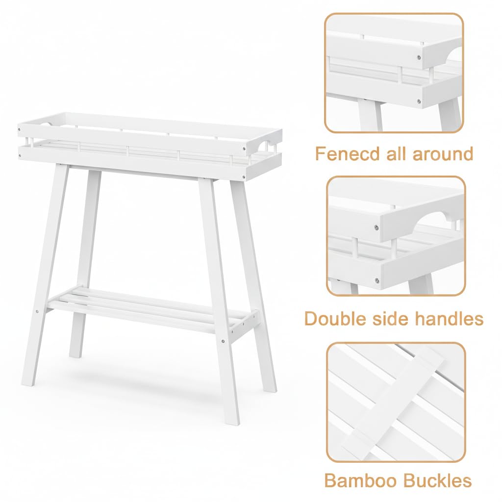 BAMBANG space-saving plant table highlighting vertical storage solution.