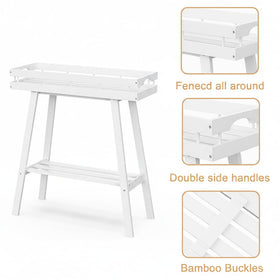 BAMBANG space-saving plant table highlighting vertical storage solution.