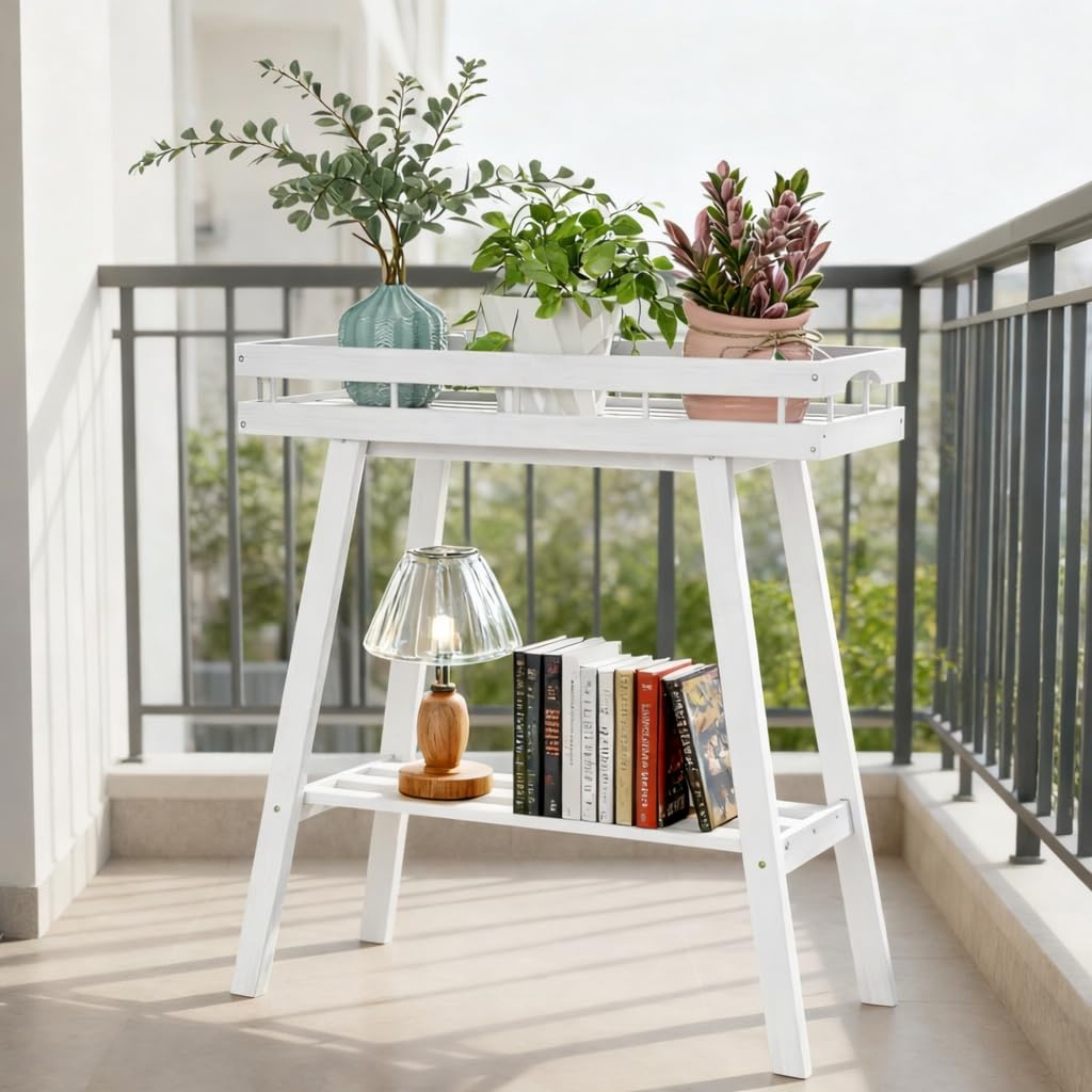 BAMBANG window-sill plant shelf top view with secure ledge.