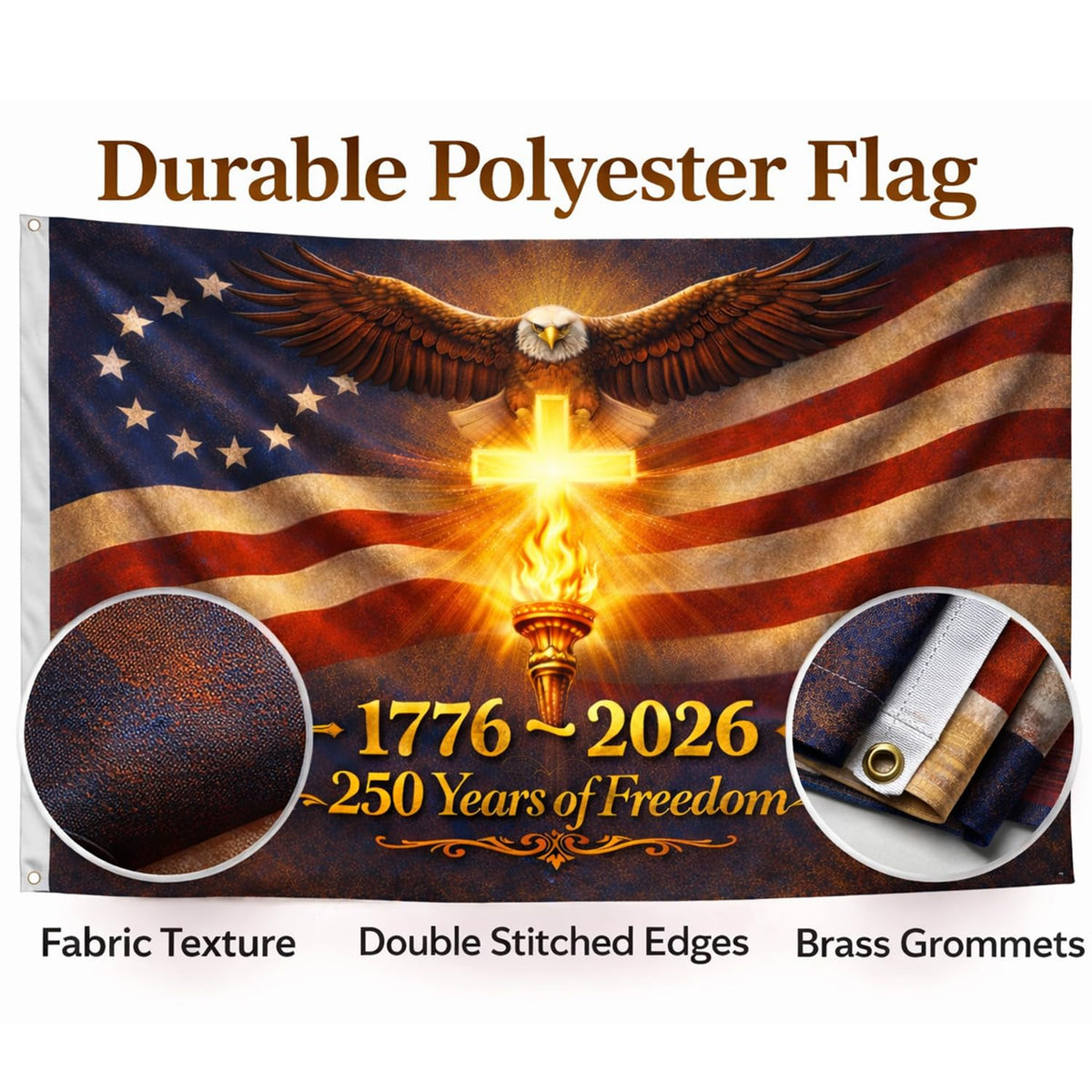 Bambluby 3x5 flag double-sided 3-ply construction with solid colors