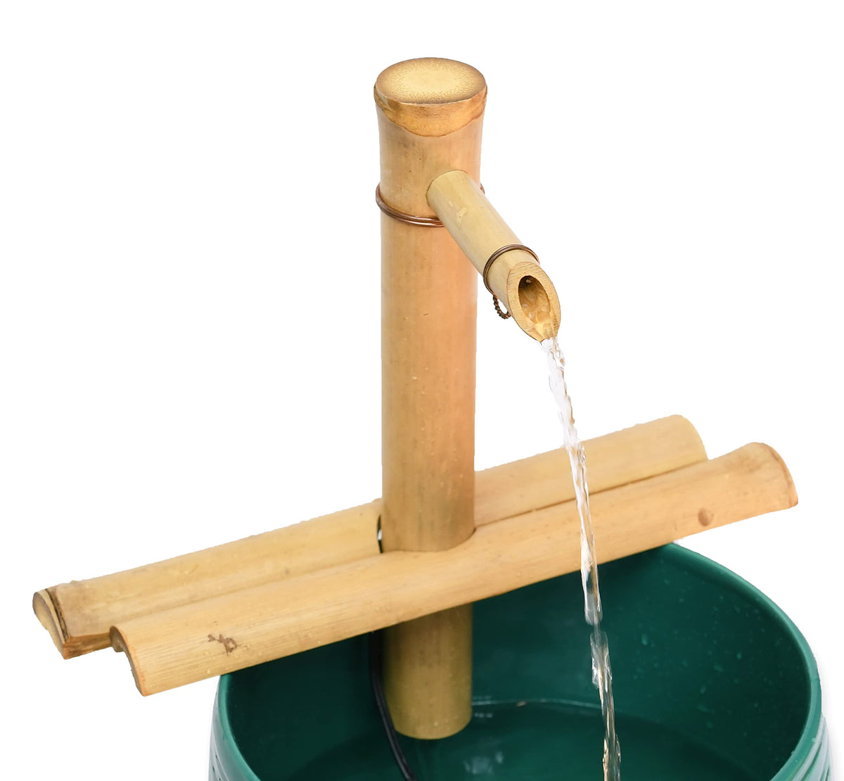 Bamboo Accents 12in fountain enhances patios, desks, and cozy interiors.