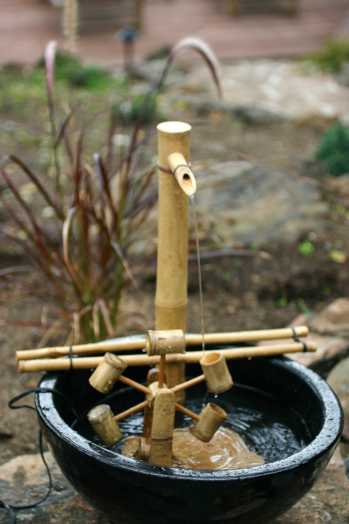 Bamboo Accents large-bowl fountain setup enhances entryways and gardens.