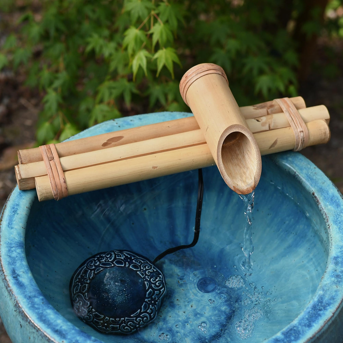 Bamboo Accents natural bamboo construction with matte finish complements any décor.