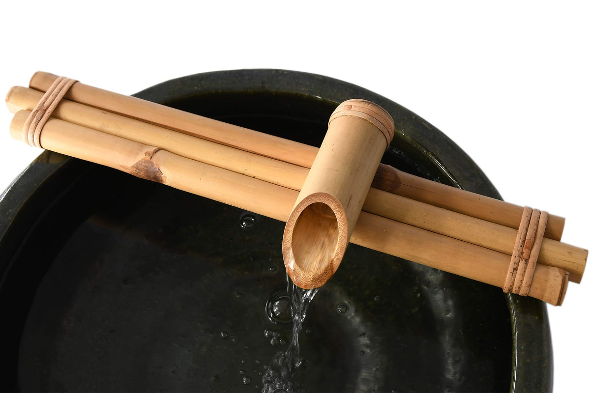 Natural matte bamboo finish highlights handcrafted detail for long-lasting outdoor decor.