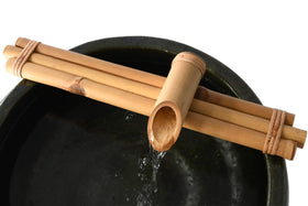 Natural matte bamboo finish highlights handcrafted detail for long-lasting outdoor decor.
