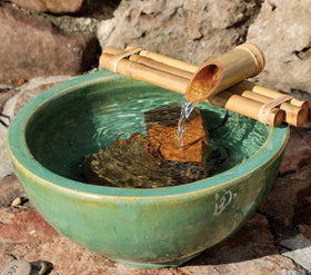 Bamboo Accents quiet 50 GPH pump keeps your fountain peaceful and adjustable.