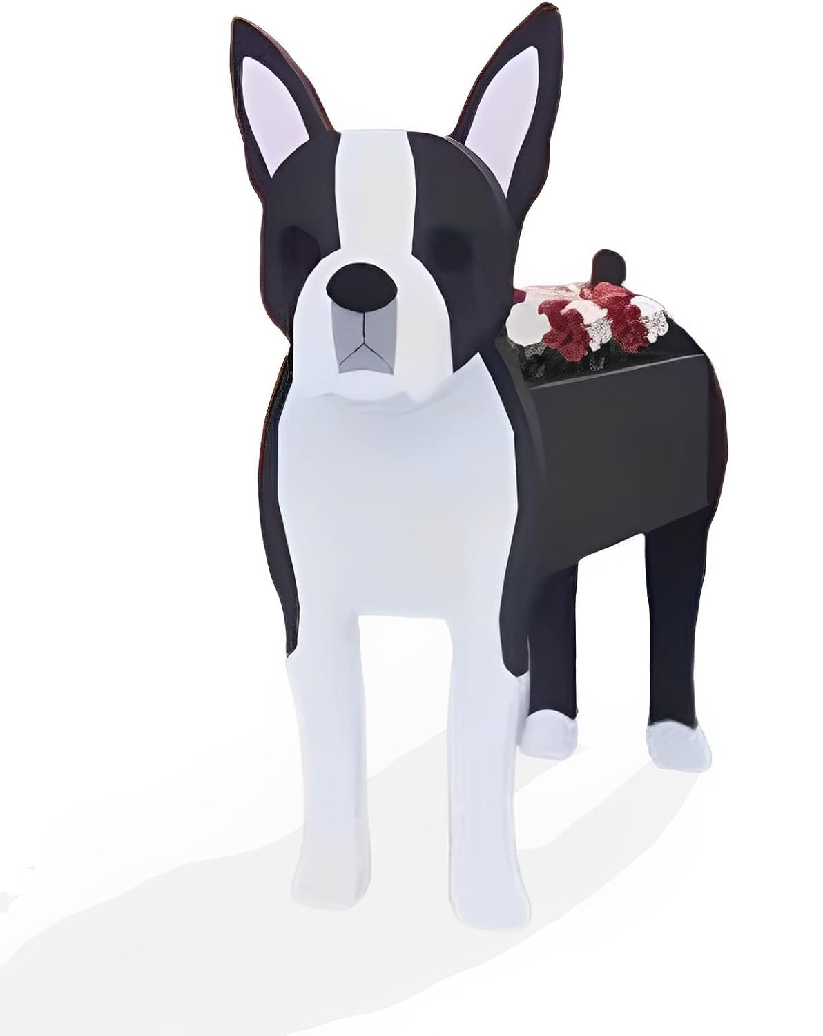 Bamboo's Grocery LoKii Boston Terrier planter, side view, stylish indoor plant display.