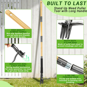 Bamda 57.5-inch bamboo handle supports back-friendly standing use