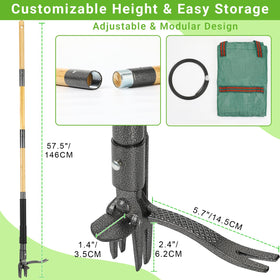 Bamda dual-action pop-up mechanism enables instant uprooting and soil pickup