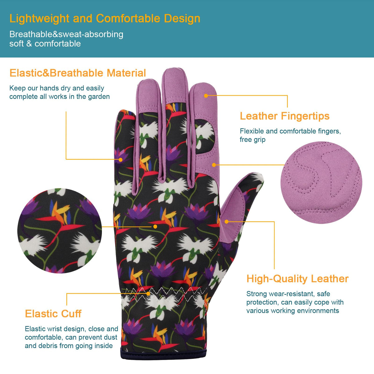 Bamllum gloves highlight breathable back panel to keep hands cool during weeding