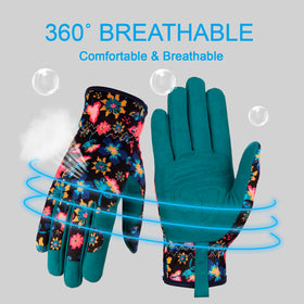 Bamllum leather gardening gloves with breathable back to keep hands dry.