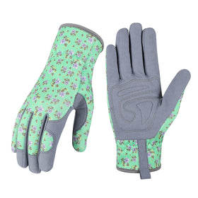 Bamllum leather gardening gloves for women with palm grip for secure planting.