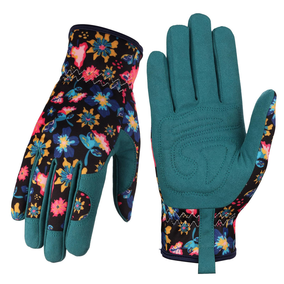 Bamllum leather gardening gloves for women with palm grip for precise planting.