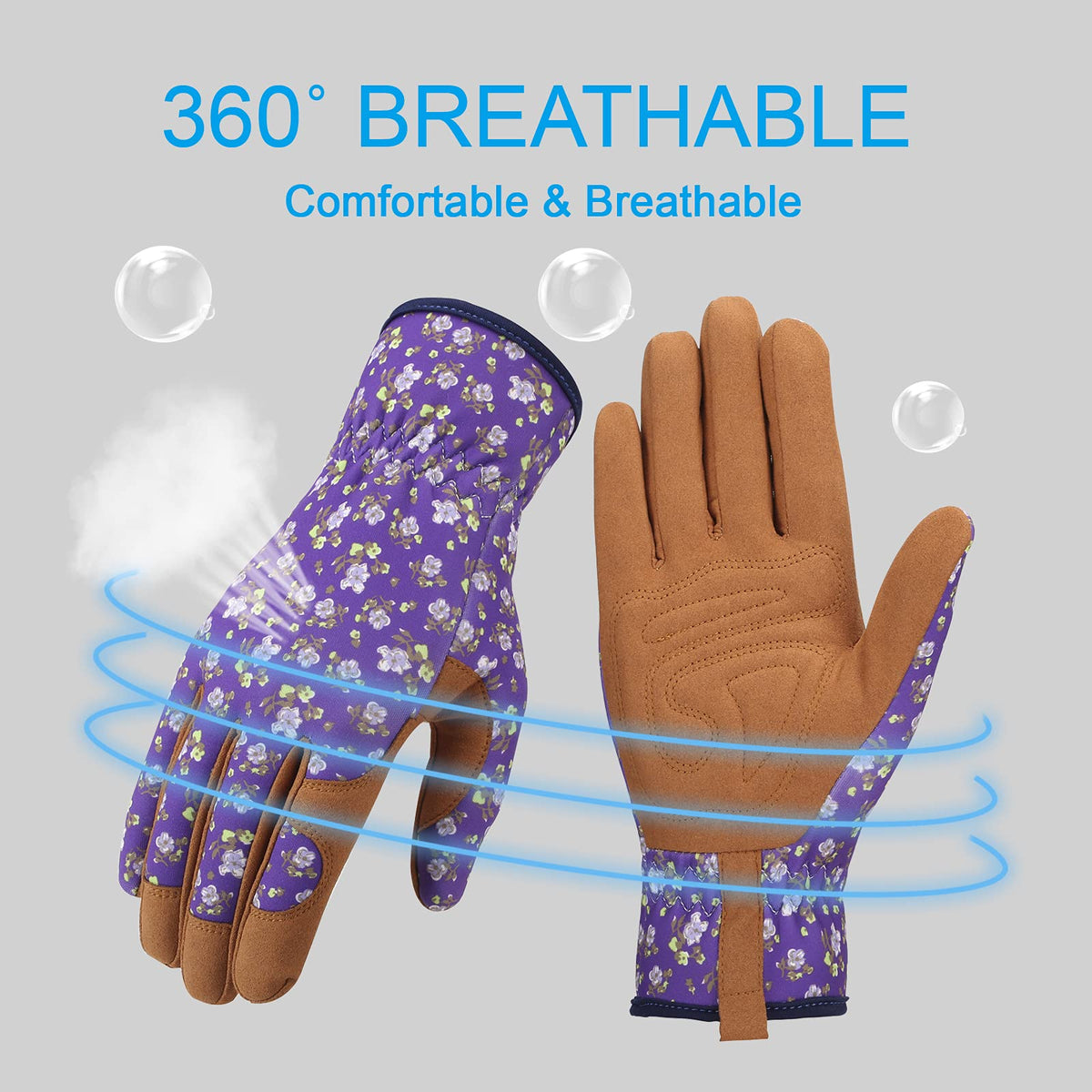 Bamllum gloves in action while digging, abrasion-resistant microfiber leather
