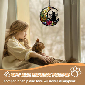 BamLue cat memorial suncatcher close-up print shows vivid acrylic detail for cherished memories.