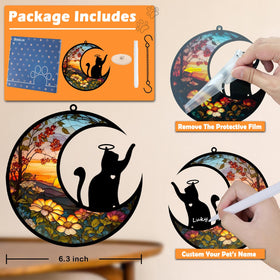 BamLue cat memorial suncatcher offers name customization for lasting tribute