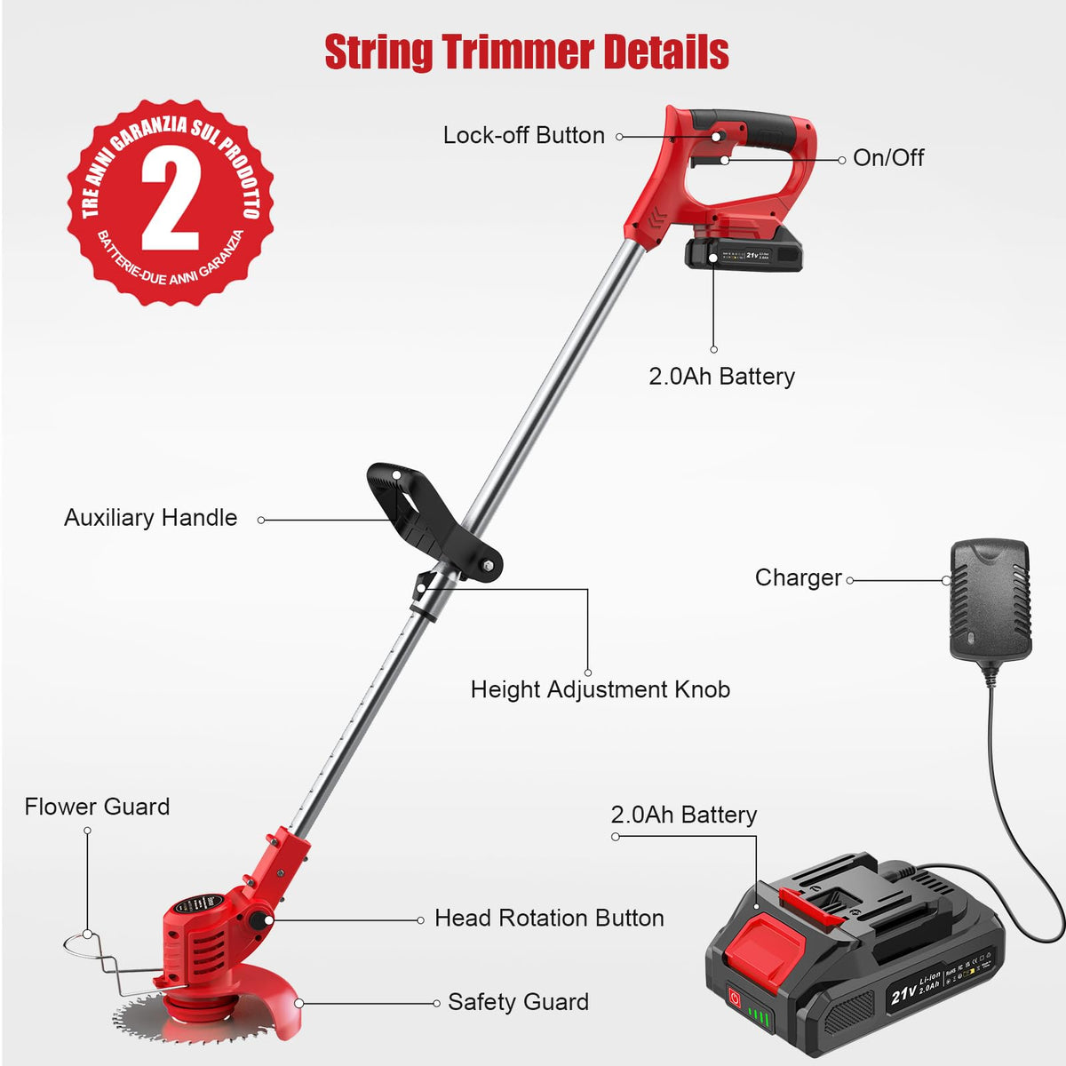 Ergonomic handle and light weight design for comfortable use.
