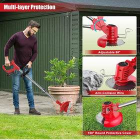 Bamse guard and safety lock features on the trimmer.
