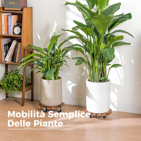 Bamworld 360-degree swivel wheels with locks stabilize large pots when needed.