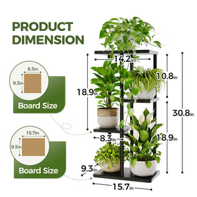 Bamworld 4-tier rack keeps patio plants organized and accessible