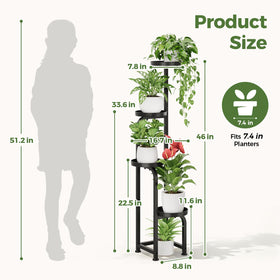 Bamworld 4-tier plant shelf highlighted in living room setup delivering stylish vertical display.