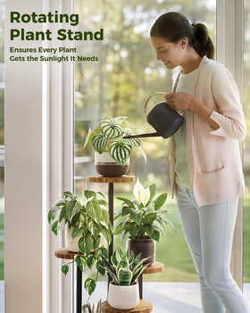 Bamworld 4-tier stand for greenery on durable trays.