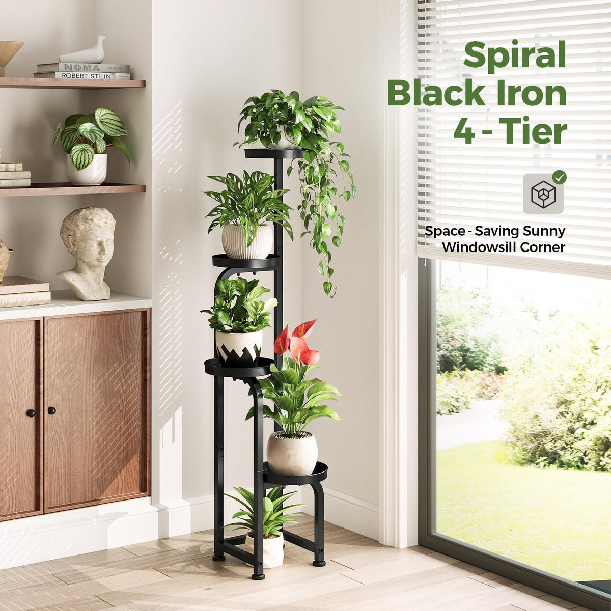 Bamworld adjustable feet support level balance on uneven floors ensuring stable display.
