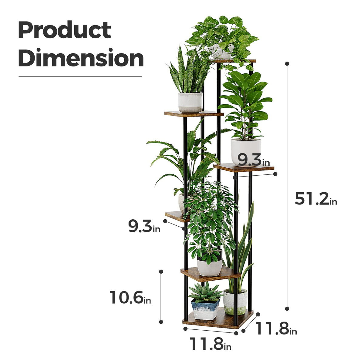 Bamworld brown-finish plant shelf complements living room decor and styles
