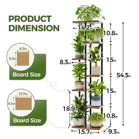 Bamworld brown plant stand with modern design complements living spaces.