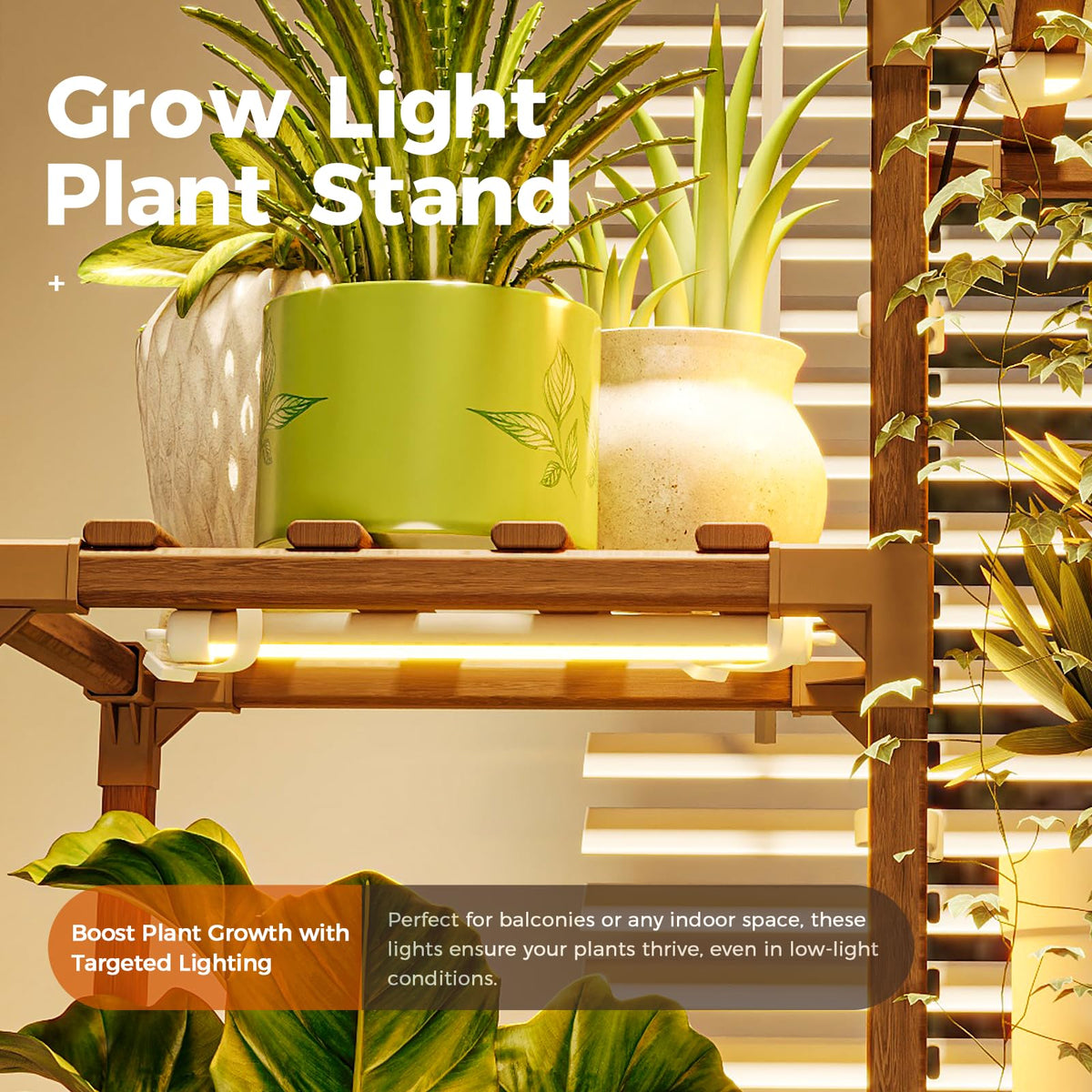 Bamworld carbonized eucalyptus wood stand designed for indoor and outdoor use.