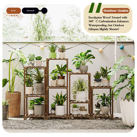 Bamworld carbonized eucalyptus wood provides durable, water resistant frame for plants.