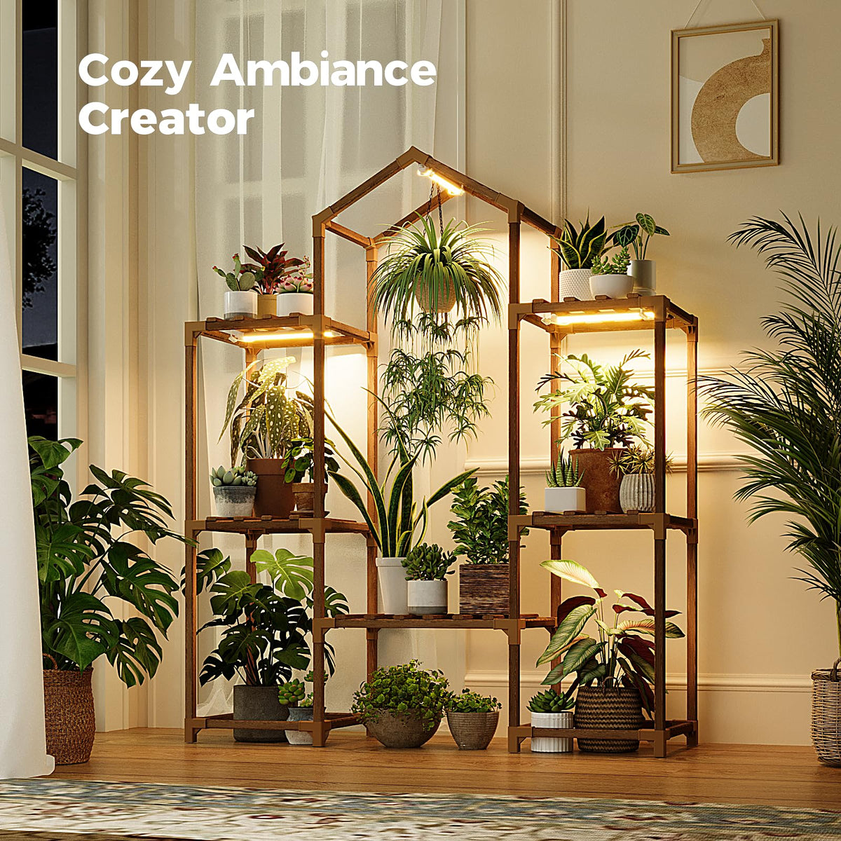 Bamworld carbonized wood construction ensures a sturdy, eco-friendly frame for plants