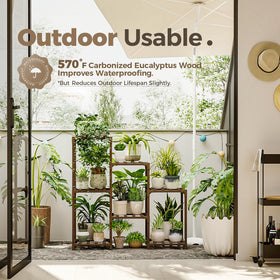 Bamworld carbonized wood rack shows durable, water-resistant finish for indoor or outdoor use.