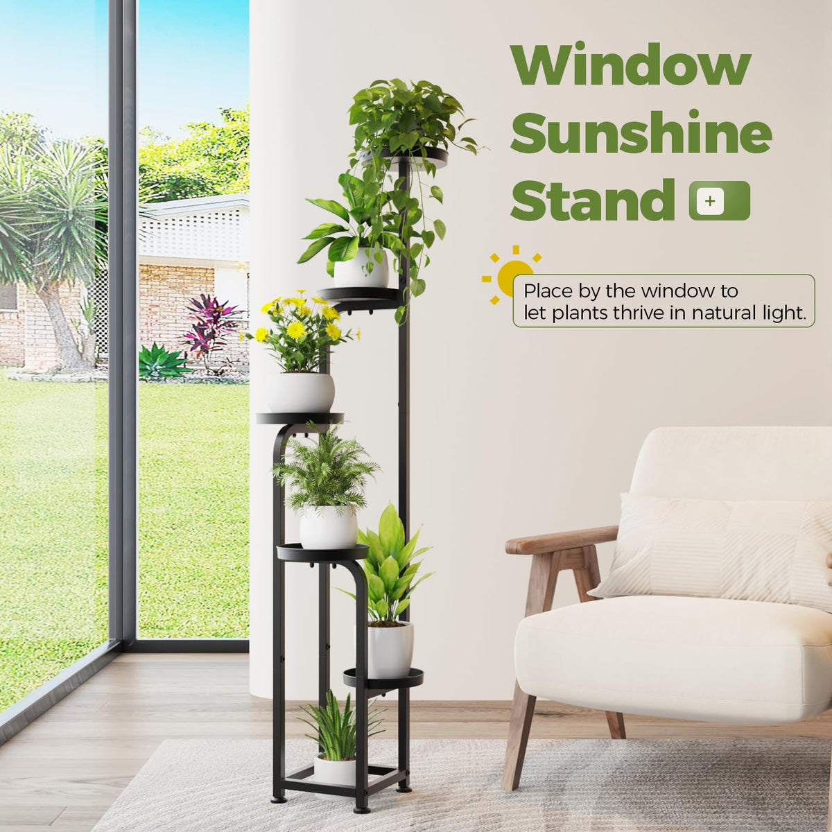 Bamworld compact 55.7-inch tall stand fits tight balconies and patios.
