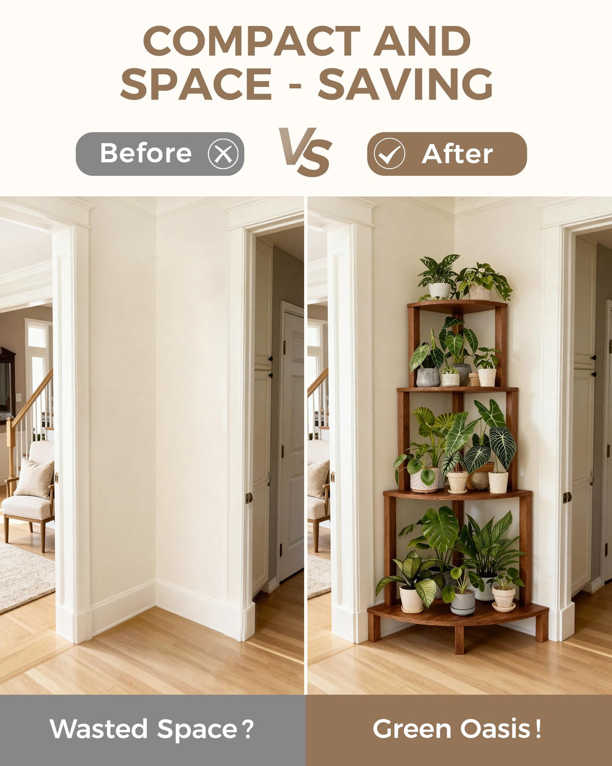 Bamworld 4-Tier corner shelf for indoor and outdoor use