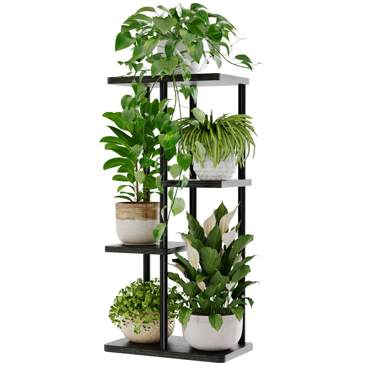 Bamworld corner 4-tier plant stand for space-saving corner display