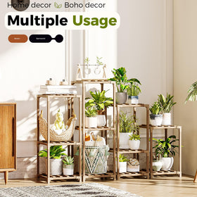 Bamworld customizable plant shelves highlight DIY arrangement for unique displays.