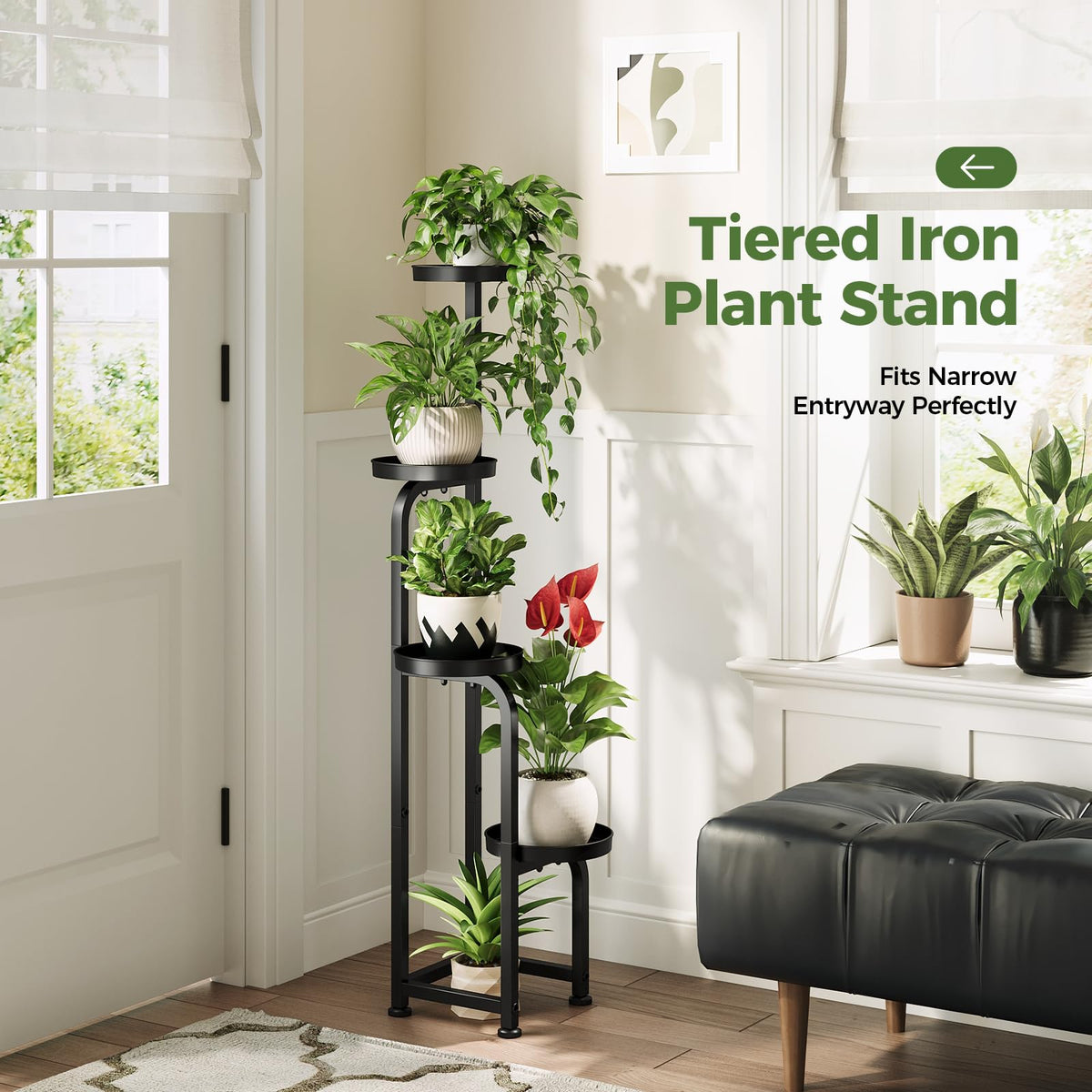 Bamworld drainage trays prevent water pooling for healthier outdoor plant stands.