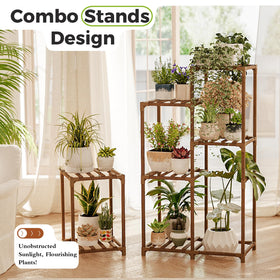 Bamworld dual-set rack holds multiple pots for flexible layouts.