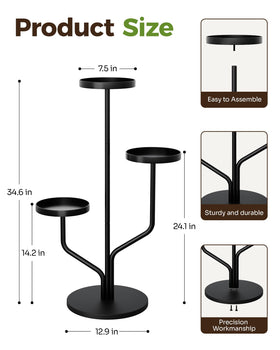 Bamworld greenery display stand in black elevating plants with modern style.