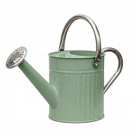 Bamworld half-gallon watering can has reinforced seams for leak-proof use.