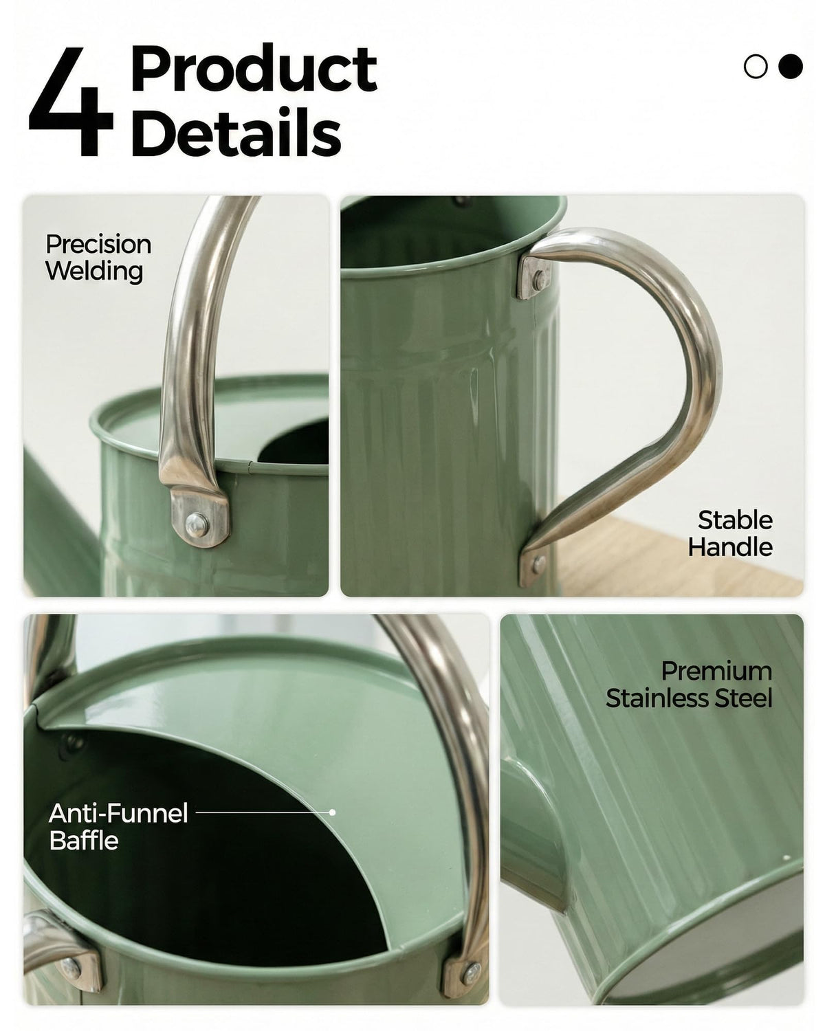 Bamworld half-gallon watering can with ergonomic dual-handles for stable control.