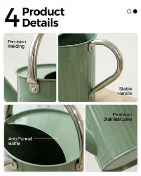 Bamworld half-gallon watering can with ergonomic dual-handles for stable control.